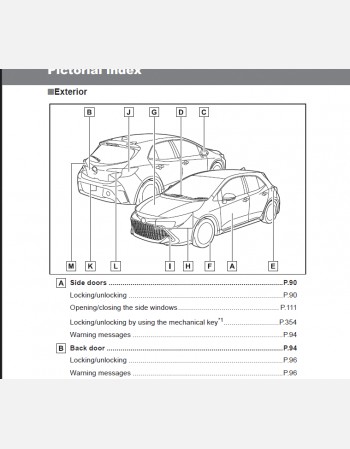 toyota corolla hatchback 2023-2024 owners manual